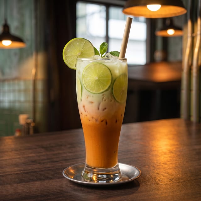 Thai Iced Tea With Lime.